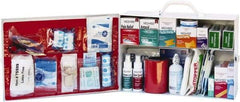 Medique - 900 Piece, 75 Person, Industrial First Aid Kit - 15-1/4" Wide x 10-1/2" Deep x 4-3/4" High, Metal Cabinet - Apex Tool & Supply