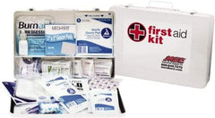 Medique - 200 Piece, 50 Person, Industrial First Aid Kit - 14" Wide x 9-1/2" Deep x 2-1/2" High, Metal Case - Apex Tool & Supply