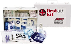 Medique - 150 Piece, 25 Person, Industrial First Aid Kit - 11" Wide x 7-1/2" Deep x 2-1/2" High, Metal Case - Apex Tool & Supply