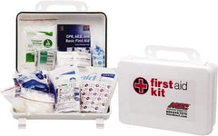 Medique - 100 Piece, 10 Person, Industrial First Aid Kit - 9-1/4" Wide x 6-3/4" Deep x 3" High, Plastic Case - Apex Tool & Supply