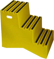Diversified Plastics - 3 Steps, 2' 5-1/2"' High, Polypropylene Step Stand - 500 Lb Load Capacity, 21" Base Width - Apex Tool & Supply