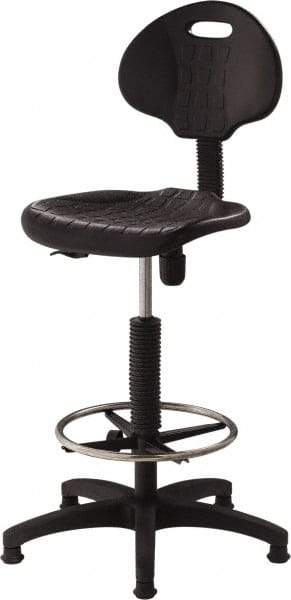 NPS - 18 Inch Wide x 17 Inch Deep x 39 to 47 Inch High, Plastic Base, Polyurethane Chair - Polyurethane Seat, Black - Apex Tool & Supply