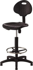 NPS - 18 Inch Wide x 17 Inch Deep x 39 to 47 Inch High, Plastic Base, Polyurethane Chair - Polyurethane Seat, Black - Apex Tool & Supply