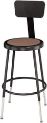 NPS - 14 Inch Wide x 14 Inch Deep x 19 to 26-1/2 Inch High, Steel Base, Adjustable Height Stool - Hardboard Seat, Black - Apex Tool & Supply