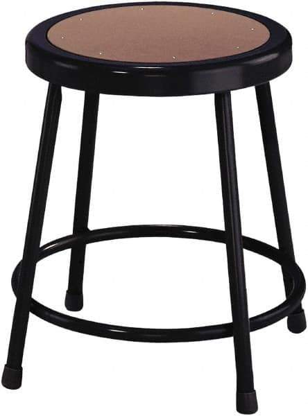NPS - 18 Inch High, Stationary Fixed Height Stool - 14 Inch Deep x 14 Inch Wide, Hardboard Seat, Black - Apex Tool & Supply