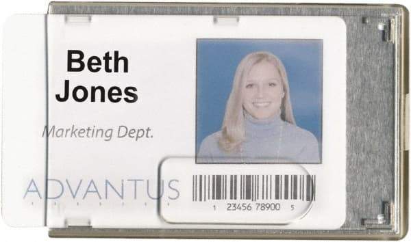 ADVANTUS - Various Attachment Types Badge Holder - Clear - Apex Tool & Supply