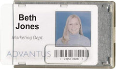 ADVANTUS - Various Attachment Types Badge Holder - Clear - Apex Tool & Supply