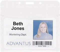 ADVANTUS - Clip-On Badge Holder - Clear - Apex Tool & Supply