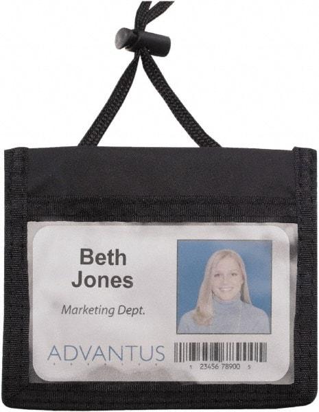 ADVANTUS - Cord Mounted Badge Holder - Black - Apex Tool & Supply