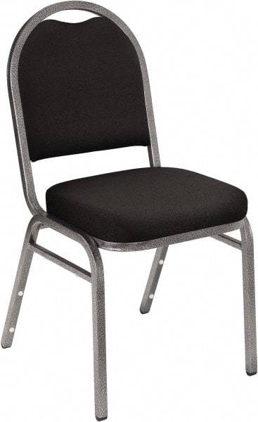 NPS - Fabric Black Stacking Chair - Silver Frame, 18" Wide x 20" Deep x 34" High - Apex Tool & Supply