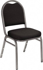 NPS - Fabric Black Stacking Chair - Silver Frame, 18" Wide x 20" Deep x 34" High - Apex Tool & Supply