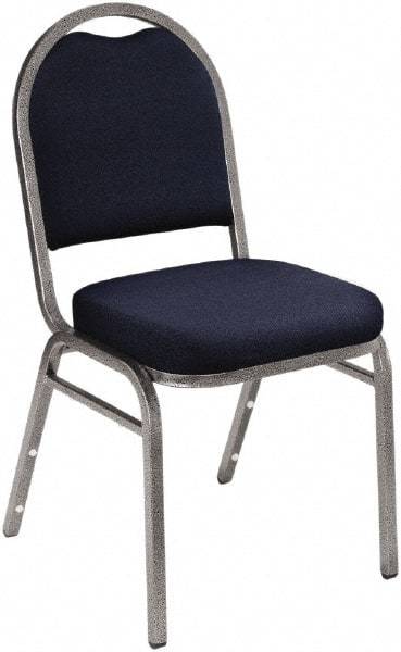 NPS - Fabric Blue Stacking Chair - Silver Frame, 18" Wide x 20" Deep x 34" High - Apex Tool & Supply