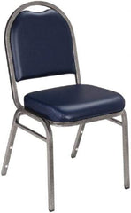 NPS - Vinyl Blue Stacking Chair - Silver Frame, 18" Wide x 20" Deep x 34" High - Apex Tool & Supply