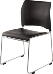 NPS - Vinyl Black Stacking Chair - Chrome Frame, 20" Wide x 19-1/4" Deep x 30" High - Apex Tool & Supply