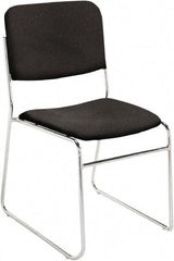 NPS - Fabric Black Stacking Chair - Chrome Frame, 19" Wide x 21" Deep x 33" High - Apex Tool & Supply