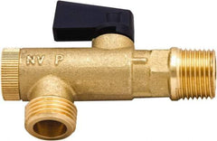 PRO-SOURCE - 1/4 x 1/2" Pipe, NPT Port, Brass Filter Ball Valve - Inline - One Way Flow, NPT Ends, Wedge Handle, 725 WOG - Apex Tool & Supply