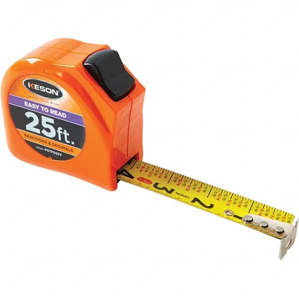 Keson - 25' x 1" Yellow Blade Tape Measure - Apex Tool & Supply