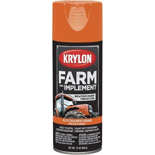 Krylon - Orange (Allis Chalmers), 12 oz Net Fill, Gloss, Farm & Equipment Spray Paint - 12 oz Container, Use on Equipment - Apex Tool & Supply