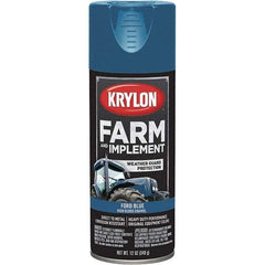 Krylon - Blue (Ford), 12 oz Net Fill, Gloss, Farm & Equipment Spray Paint - 12 oz Container, Use on Equipment - Apex Tool & Supply