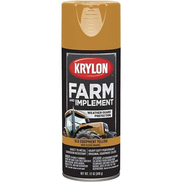Krylon - Yellow (Caterpillar Old), 12 oz Net Fill, Gloss, Farm & Equipment Spray Paint - 12 oz Container, Use on Equipment - Apex Tool & Supply