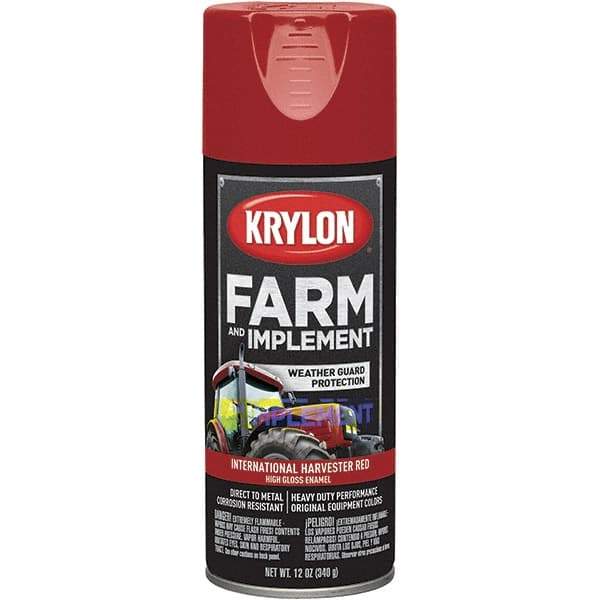 Krylon - Red (International Harvester), 12 oz Net Fill, Gloss, Farm & Equipment Spray Paint - 12 oz Container, Use on Equipment - Apex Tool & Supply