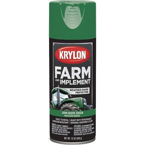 Krylon - Green (John Deere), 12 oz Net Fill, Gloss, Farm & Equipment Spray Paint - 12 oz Container, Use on Equipment - Apex Tool & Supply