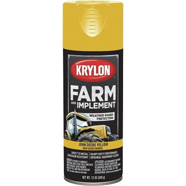 Krylon - Yellow (John Deere), 12 oz Net Fill, Gloss, Farm & Equipment Spray Paint - 12 oz Container, Use on Equipment - Apex Tool & Supply
