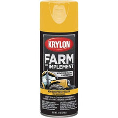 Krylon - Yellow, 12 oz Net Fill, Gloss, Farm & Equipment Spray Paint - 12 oz Container, Use on Equipment - Apex Tool & Supply