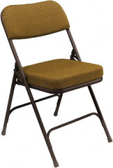 NPS - 18" Wide x 20-3/4" Deep x 32" High, Steel & Fabric Folding Chair with Fabric Padded Seat - Gold - Apex Tool & Supply