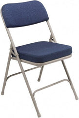 NPS - 18" Wide x 20-3/4" Deep x 32" High, Steel & Fabric Folding Chair with Fabric Padded Seat - Blue - Apex Tool & Supply