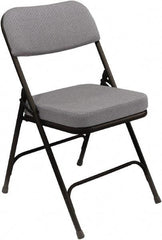 NPS - 18" Wide x 20-3/4" Deep x 32" High, Steel & Fabric Folding Chair with Fabric Padded Seat - Grey - Apex Tool & Supply