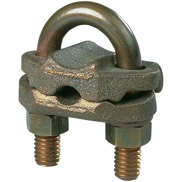 Panduit - 4 to 2/0 AWG Compatible Grounding Clamp - Bronze, 5-3/4" OAL, cULus Listed 467 & DB Rated - Apex Tool & Supply