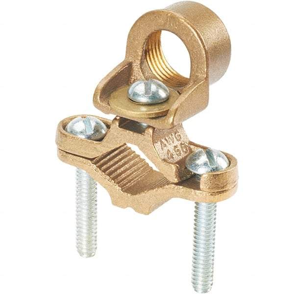 Panduit - 8 to 4 AWG Compatible Grounding Clamp - Bronze, 2.22" OAL - Apex Tool & Supply