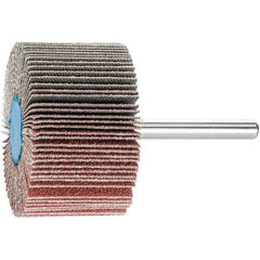 PFERD - 2" Diam x 1" Face Width, Aluminum Oxide Coated Mounted Flap Wheel - 1/4" Shank Mount, 80 Grit, 23,000 Max RPM - Apex Tool & Supply