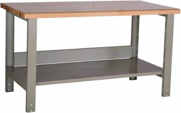 Rousseau Metal - 60 Wide x 30" Deep x 34" High, Laminated Hardwood Workbench - Fixed Legs - Apex Tool & Supply
