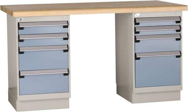 Rousseau Metal - 60 Wide x 30" Deep x 34" High, Laminated Hardwood Workbench - Fixed Legs - Apex Tool & Supply