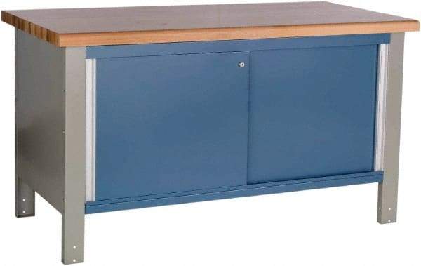 Rousseau Metal - 60 Wide x 30" Deep x 34" High, Laminated Hardwood Workbench - Fixed Legs - Apex Tool & Supply