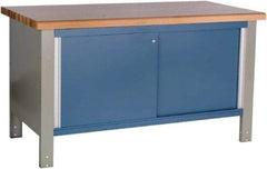 Rousseau Metal - 60 Wide x 30" Deep x 34" High, Laminated Hardwood Workbench - Fixed Legs - Apex Tool & Supply