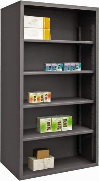 Durham - 4 Shelves, 6,100 Lb Capacity, Closed Shelving System - 72" Wide x 24" Deep x 72" High, Gray - Apex Tool & Supply