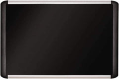 MasterVision - 49.41" Wide x 77.17" High Cork Bulletin Board - Fabric, Black - Apex Tool & Supply