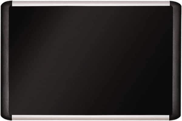 MasterVision - 35.83" Wide x 53.54" High Cork Bulletin Board - Fabric, Black - Apex Tool & Supply