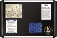 MasterVision - 24.41" Wide x 40.16" High Cork Bulletin Board - Fabric, Black - Apex Tool & Supply