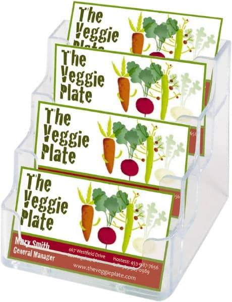 Deflect-o - Clear Business Card Holder - Plastic - Apex Tool & Supply