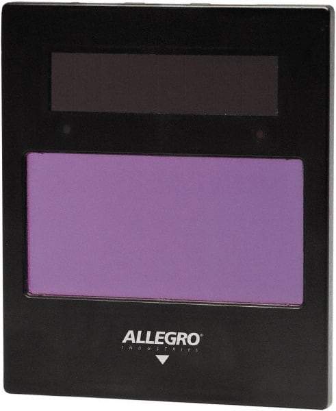 Allegro - 1.9" Wide x 3.8" High, Lens Shade 5 to 14, Plastic Auto-Darkening Lens - 0.4167" Thick, Green, Vertical Mount - Apex Tool & Supply