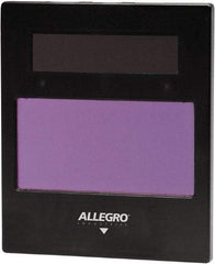 Allegro - 1.9" Wide x 3.8" High, Lens Shade 5 to 14, Plastic Auto-Darkening Lens - 0.4167" Thick, Green, Vertical Mount - Apex Tool & Supply