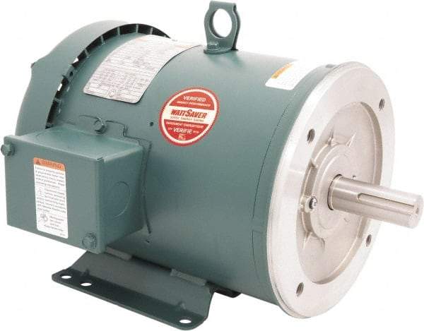 Leeson - 3 Max hp, 1,800 Max RPM, Premium Efficient Electric AC DC Motor - 230/460 V Input, Three Phase, 182TC Frame, C-Face with Base Mount, TEFC Enclosure - Apex Tool & Supply