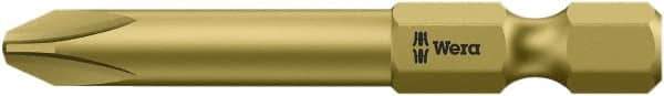 Wera - #4, Hex Drive Phillips Power Screwdriver Bit - 1/4" Drive, 2" OAL - Apex Tool & Supply