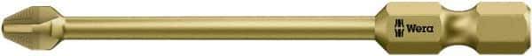 Wera - #2, Harpoon Phillips Power Screwdriver Bit - 1/4" Drive, 6" OAL - Apex Tool & Supply