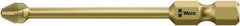 Wera - #2, Harpoon Phillips Power Screwdriver Bit - 1/4" Drive, 2" OAL - Apex Tool & Supply