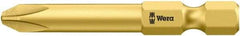 Wera - #2, Hex Drive Phillips Power Screwdriver Bit - 1/4" Drive, 2" OAL - Apex Tool & Supply